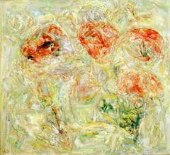 Rote Blumen, 1987, Öl auf Leinwand, 55x60, Katalog Seite 19