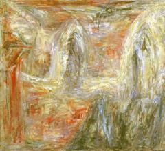 Blick auf die Saxdorfer Kirche, 1979, Öl auf Leinwand, 59x65, Katalog Seite 26