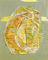 Porträt, 2000, Tempera auf blauem Packpapier